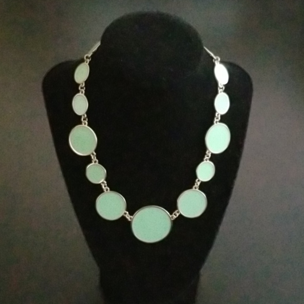 Green and Gold multi circle necklace